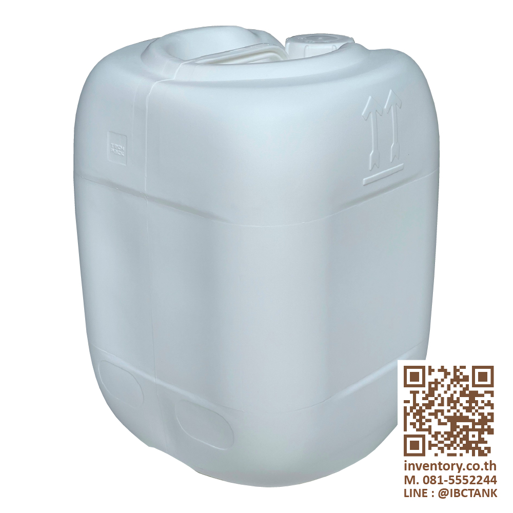 Jerrycan 20 Liter. ถังพลาสติก 20 ลิตร (ทรงอ้วน) สีขาวขุ่น