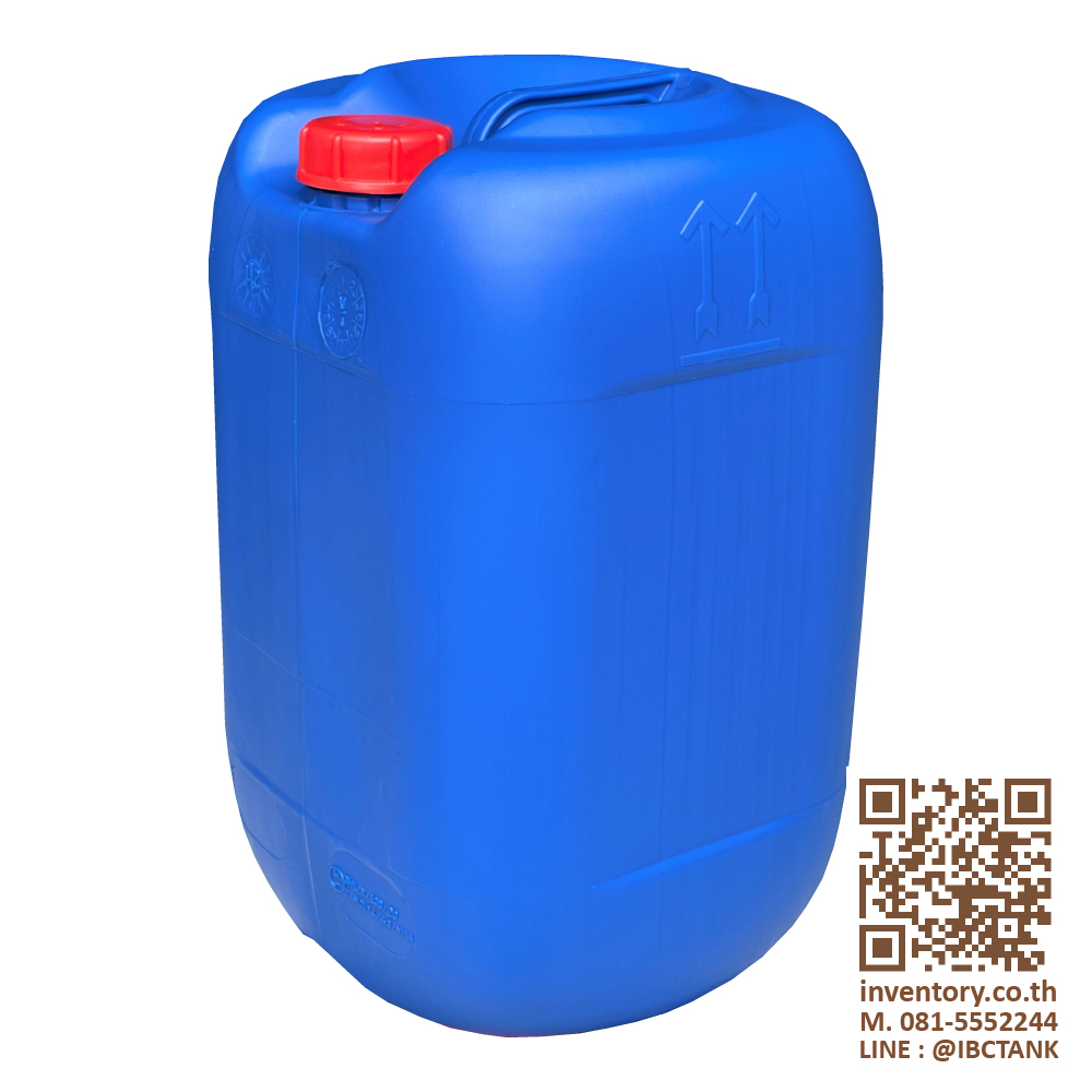 Jerrycan 25 Liter. ถังพลาสติก 25 ลิตร (ทรงอ้วน) สีน้ำเงิน